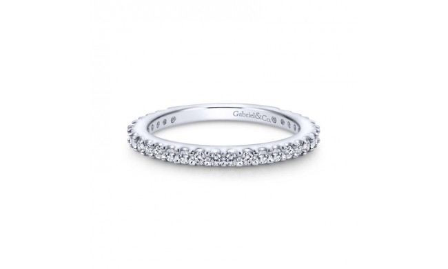 Gabriel & Co. 14k White Gold Contemporary Diamond Wedding Band