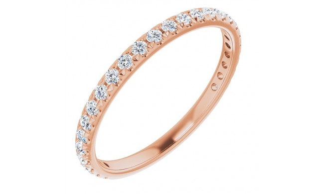 14K Rose 1/3 CTW Diamond French-Set Anniversary Band