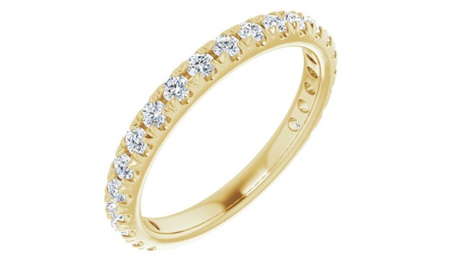 14K Yellow 5/8 CTW Diamond French-Set Anniversary Band