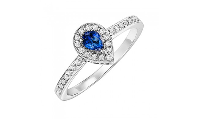 Gems One 14Kt White Gold Diamond (1/6Ctw) & Sapphire (1/6 Ctw) Ring