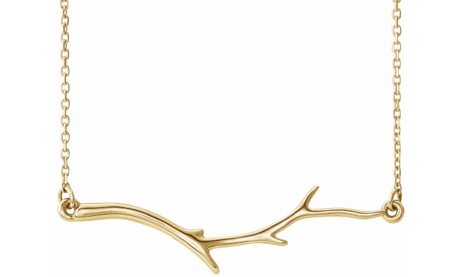 14K Yellow Branch Bar 16-18 Necklace
