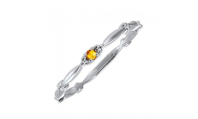 Gems One 10Kt White Gold Citrine (1/20 Ctw) Ring