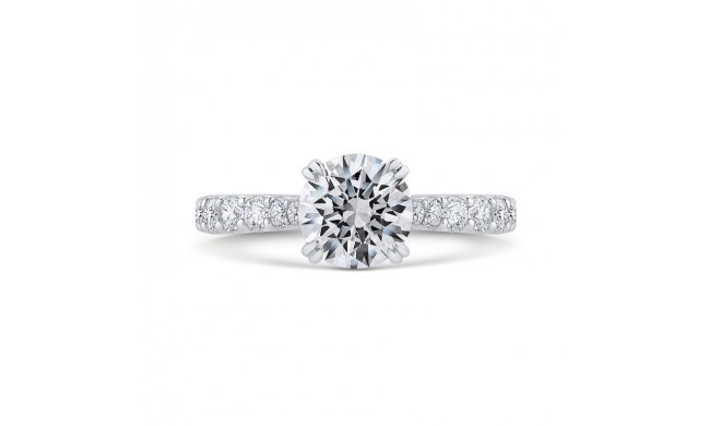 Shah Luxury Round Diamond Engagement Ring In 14K White Gold (Semi-Mount)