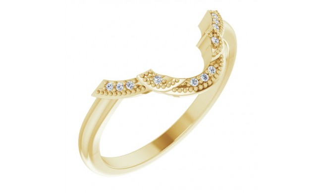 14K Yellow .025 CTW Diamond Matching Band