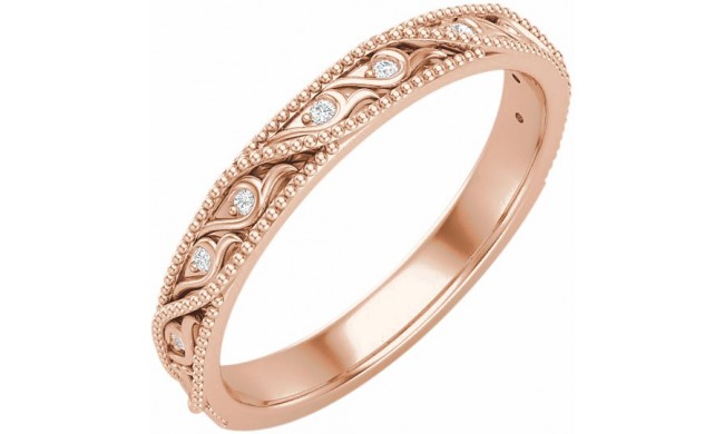 14K Rose .05 CTW Diamond Anniversary Band