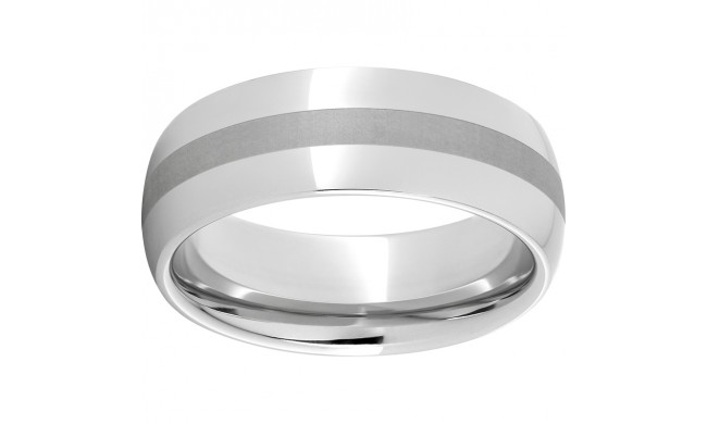 Serinium Domed Band with a 2mm Laser Satin Strip