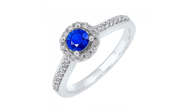 Gems One 14Kt White Gold Diamond (1/3Ctw) & Sapphire (1/3 Ctw) Ring