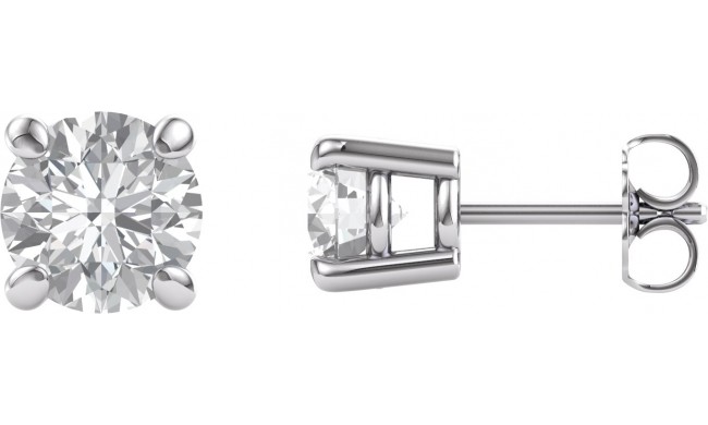 14K White 6 mm Round Forever Oneu2122 Moissanite Earrings