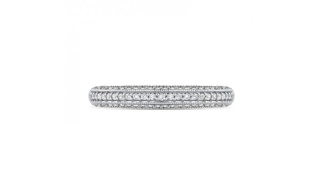 Shah Luxury 14K White Gold Round Diamond Half-Eternity Wedding Band