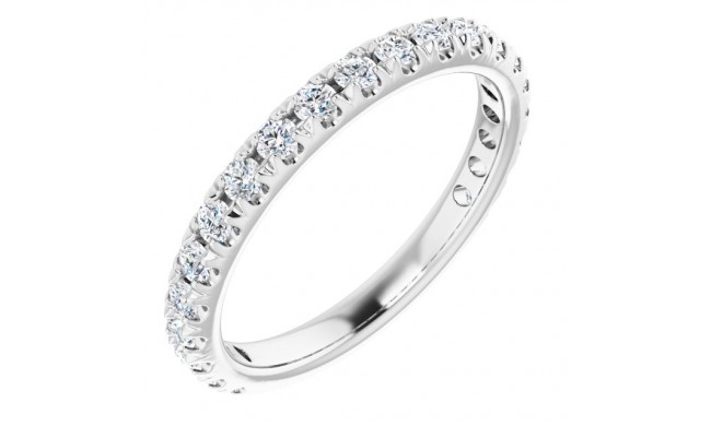 14K White 5/8 CTW Diamond French-Set Anniversary Band