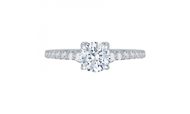 Shah Luxury Round Diamond Engagement Ring In 14K White Gold (Semi-Mount)