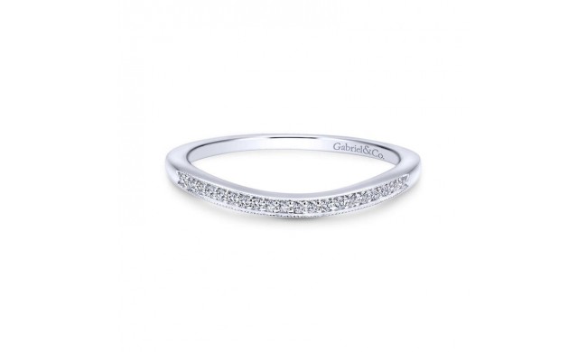 Gabriel & Co. 14k White Gold Victorian Curved Wedding Band