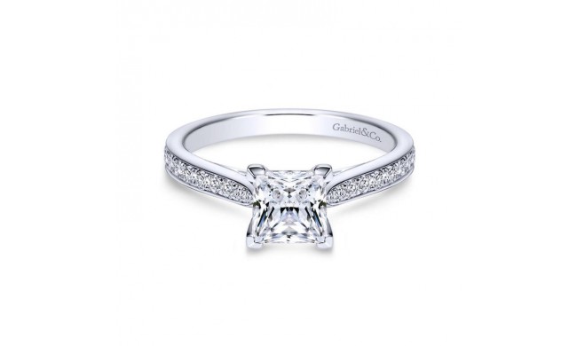 Gabriel & Co. 14k White Gold Contemporary Straight Engagement Ring