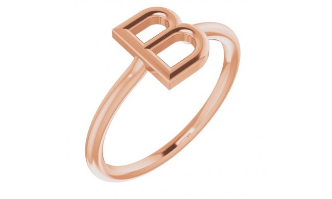 14K Rose Initial B Ring