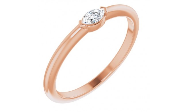 14K Rose 1/8 CTW Diamond Solitaire Ring