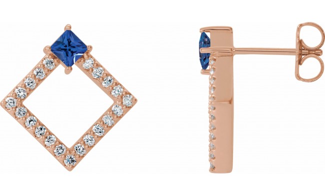 14K Rose Tanzanite & 1/3 CTW Diamond Earrings