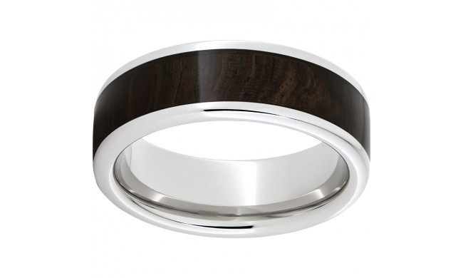 Serinium Pipe Cut Band with Exotic African Blackwood Inlay
