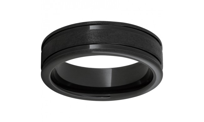 Black Diamond Ceramic Rounded Edge Band with Stone Finish