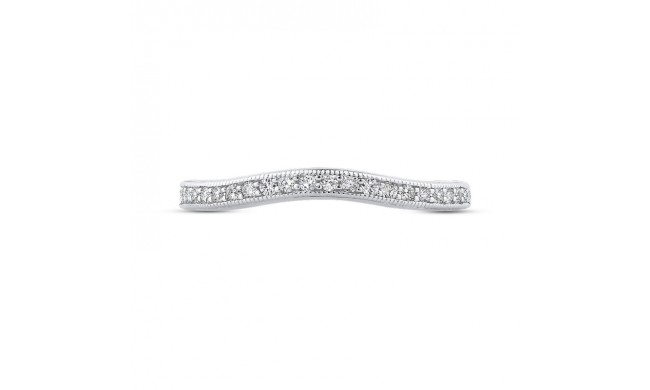 Shah Luxury 14K White Gold Round Diamond Wedding Band