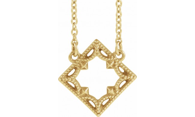 14K Yellow Vintage-Inspired Geometric 18 Necklace