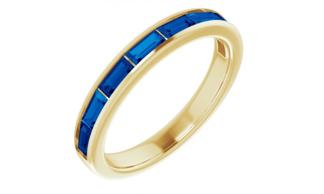 14K Yellow Blue Sapphire Ring