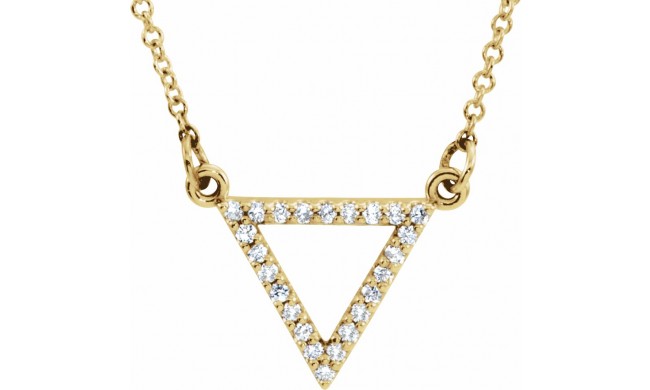 14K Yellow 1/10 CTW Diamond Triangle 16 Necklace