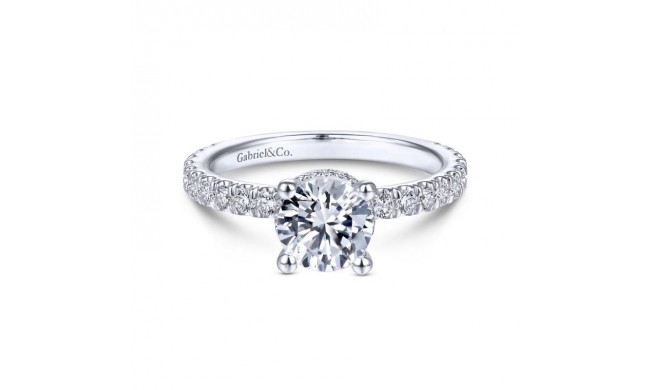 Gabriel & Co. 14k White Gold Contemporary Straight Engagement Ring