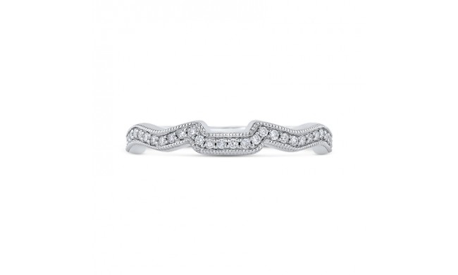 Shah Luxury 14K White Gold Round Diamond Wedding Band