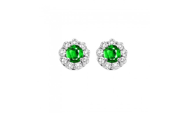 Gems One 14Kt White Gold Diamond (3/4Ctw) & Emerald (1/2 Ctw) Earring