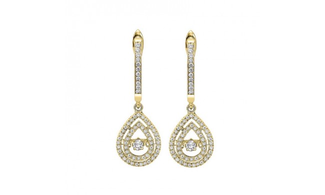 Gems One 14KT Yellow Gold & Diamond Rhythm Of Love Fashion Earrings   - 1/2 ctw