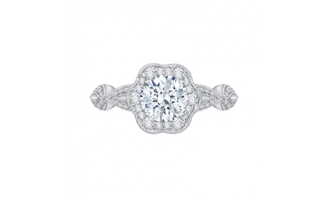 Shah Luxury Round Diamond Engagement Ring In 14K White Gold (Semi-Mount)