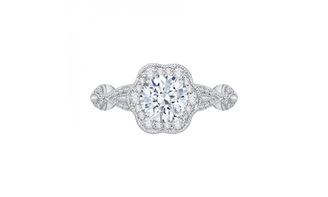 Shah Luxury Round Diamond Engagement Ring In 14K White Gold (Semi-Mount)