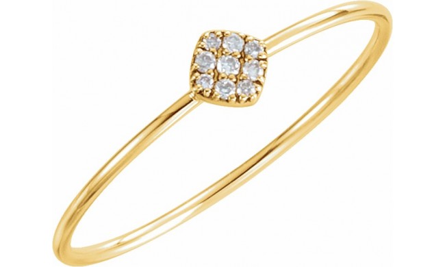 14K Yellow 1/8 CTW Diamond Petite Square Ring