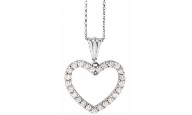 14K White 1 CTW Diamond Heart 18 Necklace