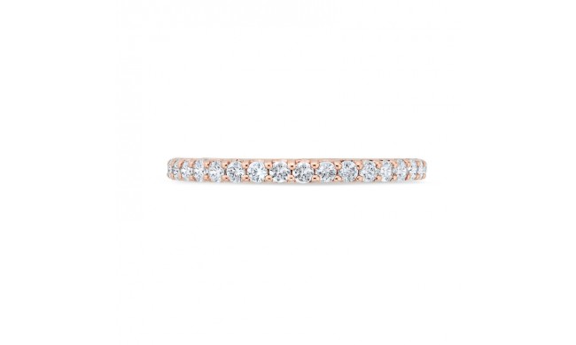 Shah Luxury 14K Rose Gold Round Cut Diamond Wedding Band