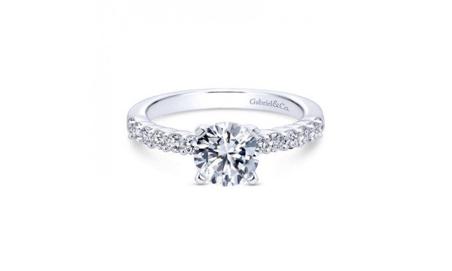 Gabriel & Co. 14k White Gold Contemporary Straight Engagement Ring