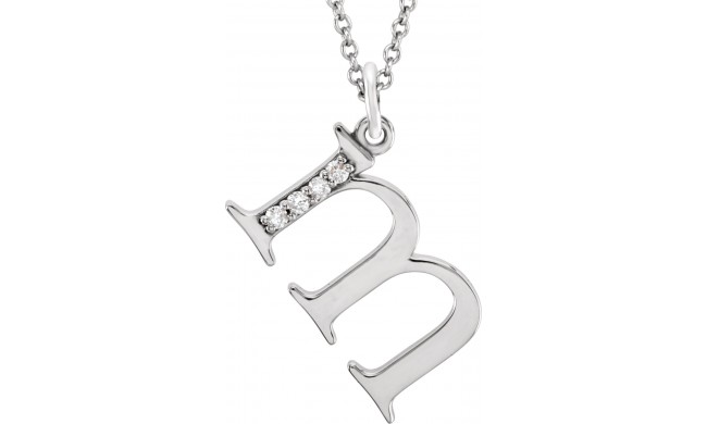 14K White .02 CTW Diamond Lowercase Initial m 16 Necklace