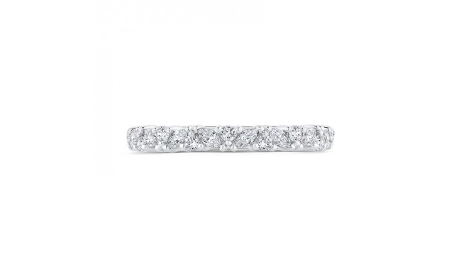 Shah Luxury 14K White Gold Round Cut Diamond Wedding Band