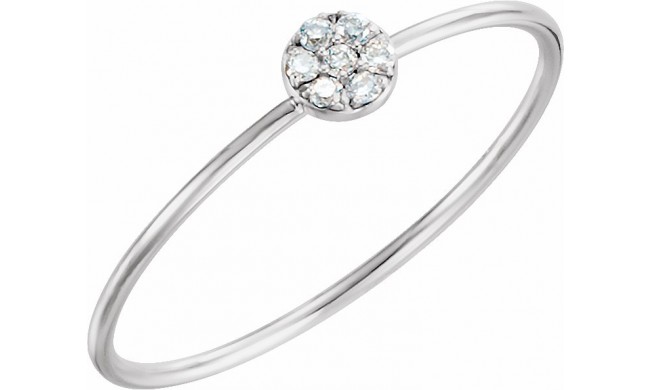 14K White .04 CTW Diamond Petite Circle Ring