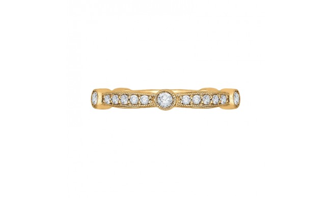 Shah Luxury 14K Yellow Gold Round Diamond Wedding Band