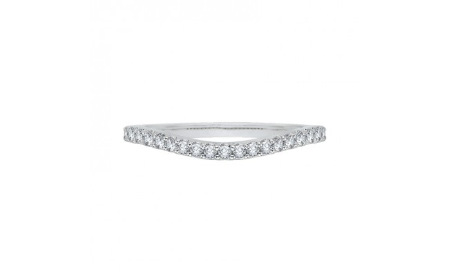 Shah Luxury 14K White Gold Round Diamond Wedding Band