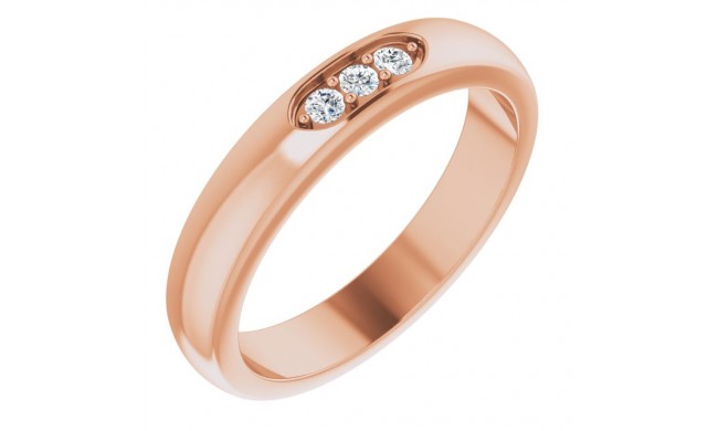 14K Rose .08 CTW Diamond Three-Stone Anniversary Band