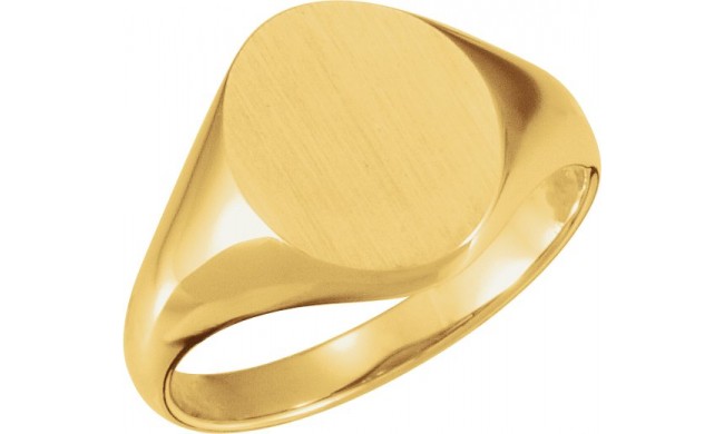 14K Yellow 11x9.5 mm Oval Signet Ring