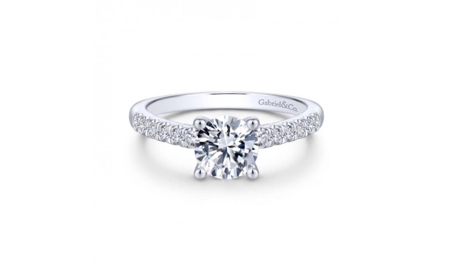 Gabriel & Co. 14k White Gold Contemporary Straight Engagement Ring