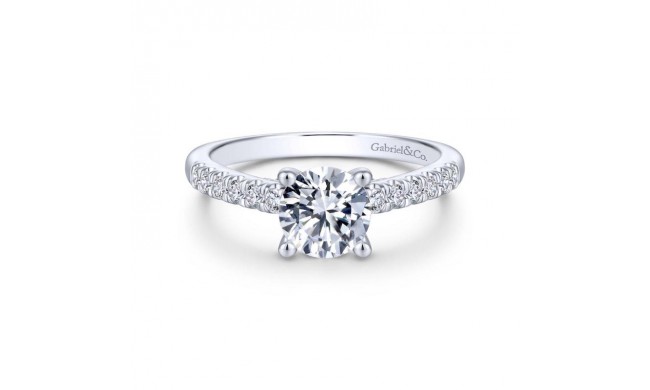 Gabriel & Co. 14k White Gold Contemporary Straight Engagement Ring