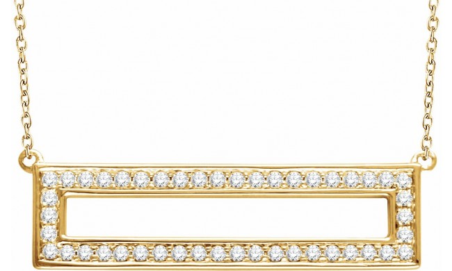 14K Yellow 3/8 CTW Diamond Rectangle 16-18 Necklace