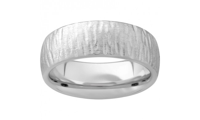 Serinium Domed Band with Bark Hand Finish