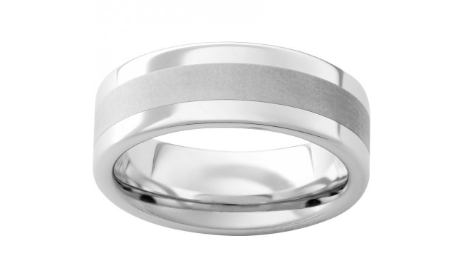 Serinium Pipe Cut Band with a 4mm Laser Satin Strip