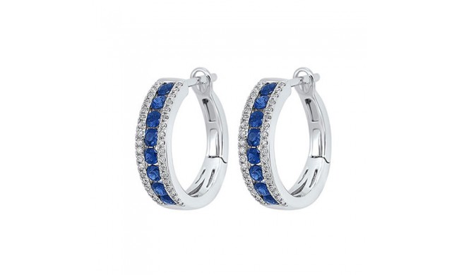 Gems One 14Kt White Gold Diamond (1/6Ctw) & Sapphire (7/8 Ctw) Earring