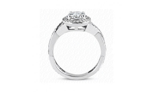 14k White Gold Diamond Semi-Mount Halo Engagement Ring